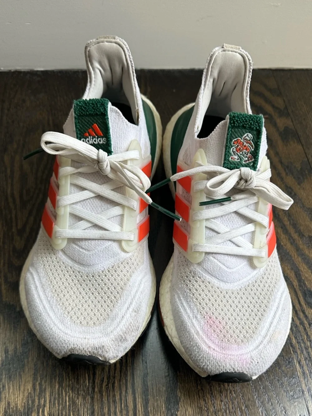 Adidas Ultraboost 21 NCAA pack University of Miami GX7966 Size 7